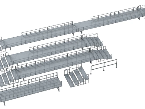 Foot Steps Barricade and Deck 3D Model