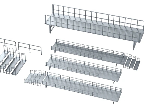 Foot Steps Barricade and Deck 3D Model