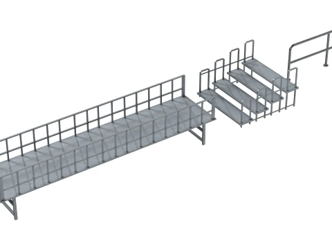 Foot Steps Barricade and Deck 3D Model