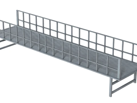 Foot Steps Barricade and Deck 3D Model