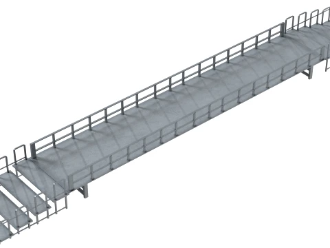 Foot Steps Barricade and Deck 3D Model