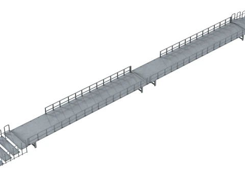 Foot Steps Barricade and Deck 3D Model