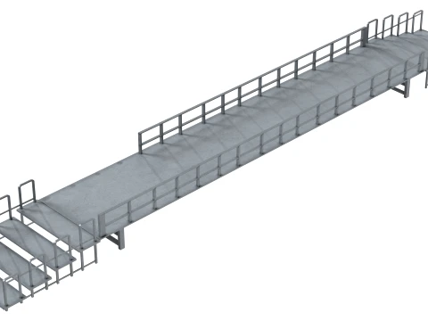 Foot Steps Barricade and Deck 3D Model