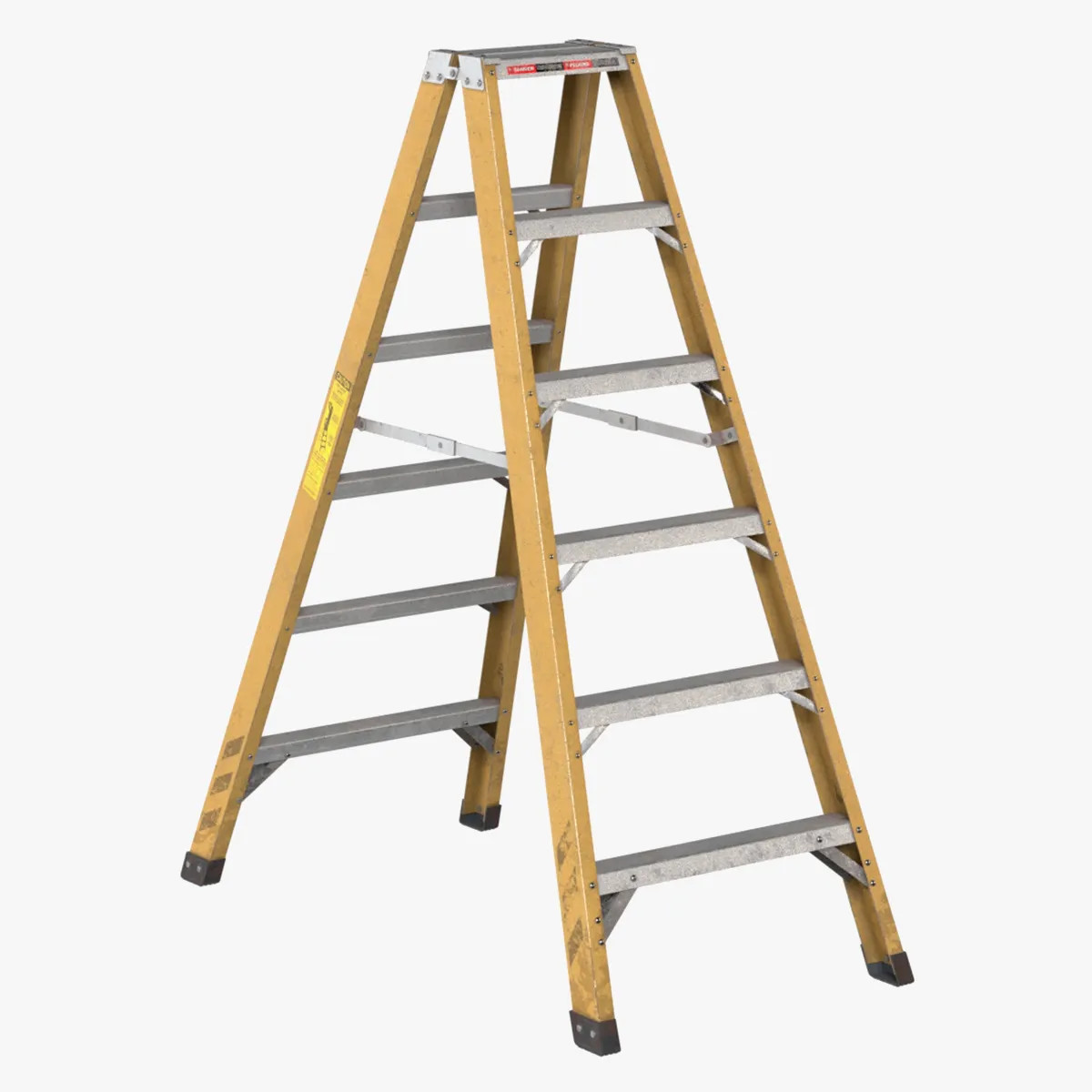 5 Step Metal Ladder 3D Model .c4d .max .obj .3ds .fbx .stl .blend 