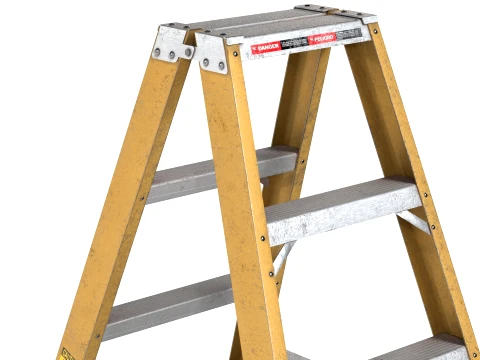 5 Step Metal Ladder 3D Model