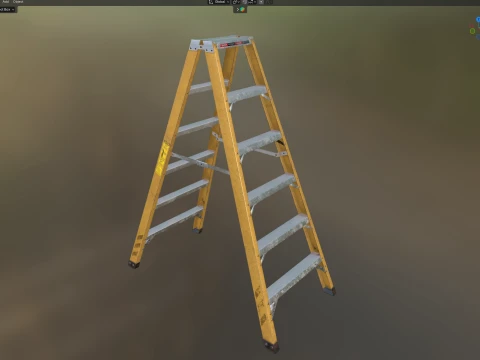 5 Step Metal Ladder 3D Model
