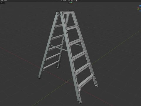 5 Step Metal Ladder 3D Model