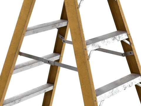 5 Step Metal Ladder 3D Model