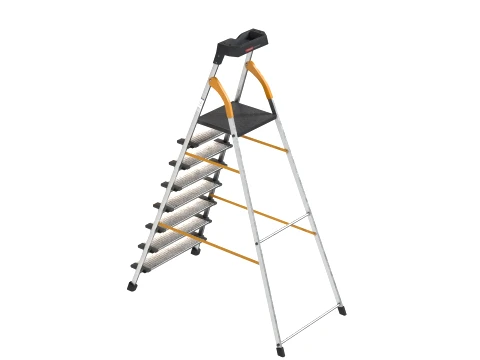7 Step Metal Ladder 3D Model