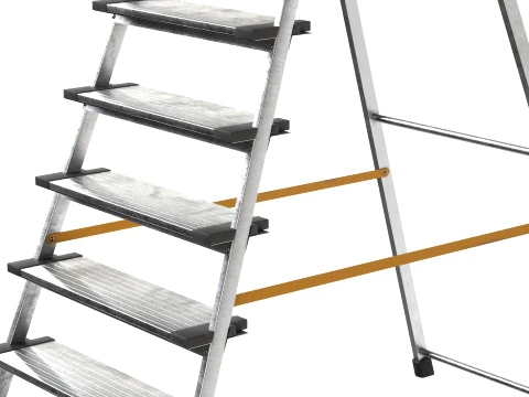 7 Step Metal Ladder 3D Model