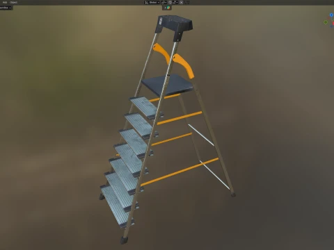 7 Step Metal Ladder 3D Model