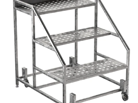 Escada com rodas de metal Modelo 3D