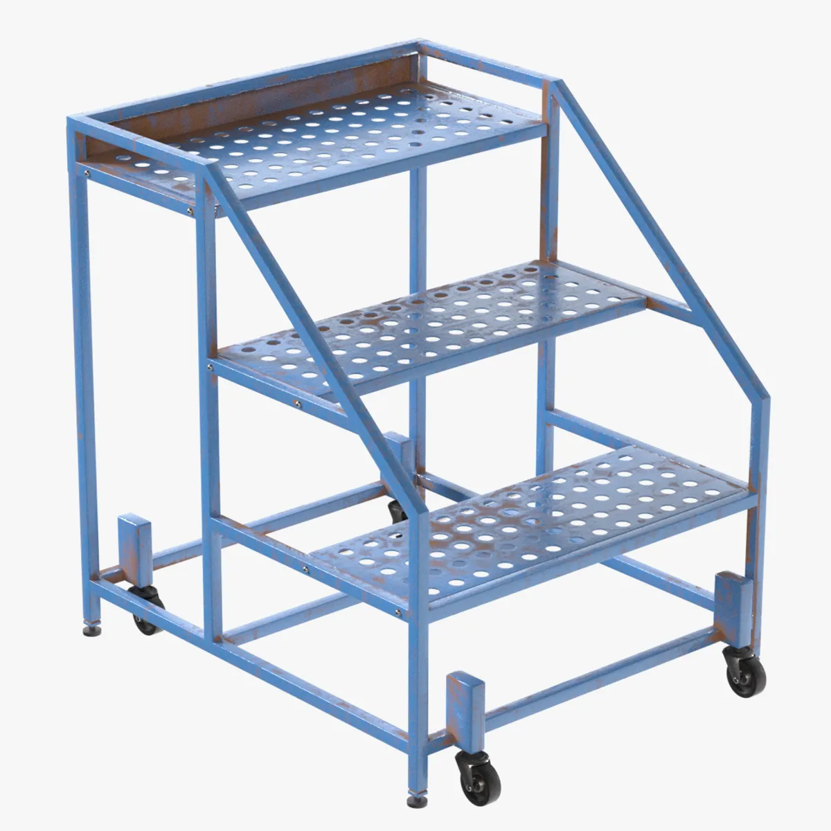 Ladder Wheeled Painted 3D Model .c4d .max .obj .3ds .fbx .stl .blend 