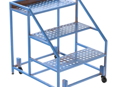 Escalera con ruedas pintada Modelo 3D