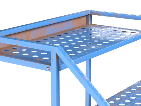 Ladder Wheeled Painted 3D Model