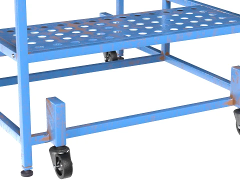 Ladder Wheeled Painted 3D Model