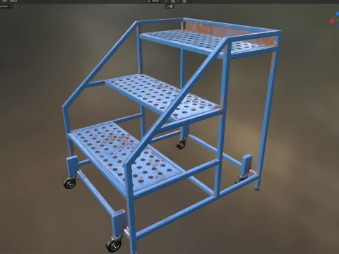 Ladder Wheeled Painted 3D Model