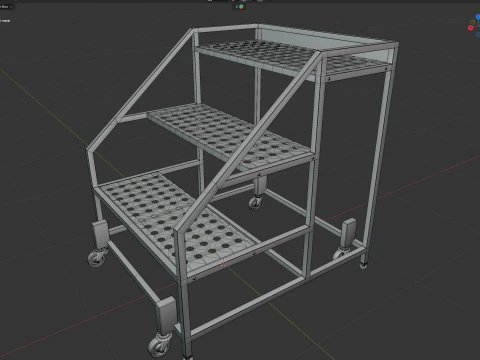 Ladder Wheeled Painted 3D Model