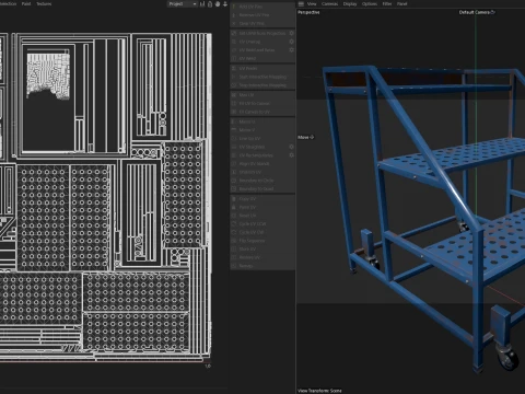 Ladder Wheeled Painted 3D Model