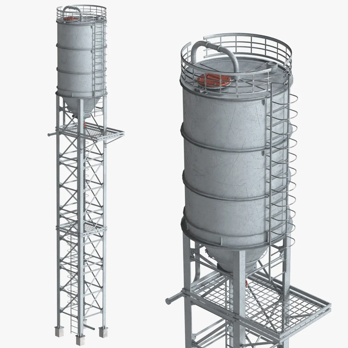 Container Silo Tank 3D Model .c4d .max .obj .3ds .fbx .stl .blend 