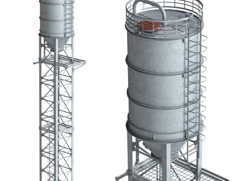 Container Silo Tank 3D Model