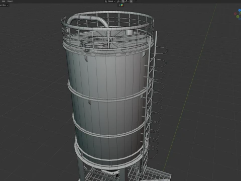 Container Silo Tank 3D Model
