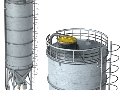 Container Silo Tank 2 3D Model