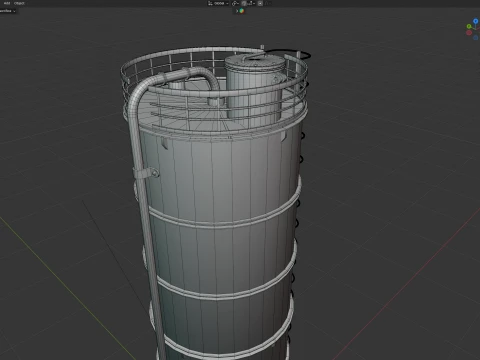 Container Silo Tank 2 3D Model