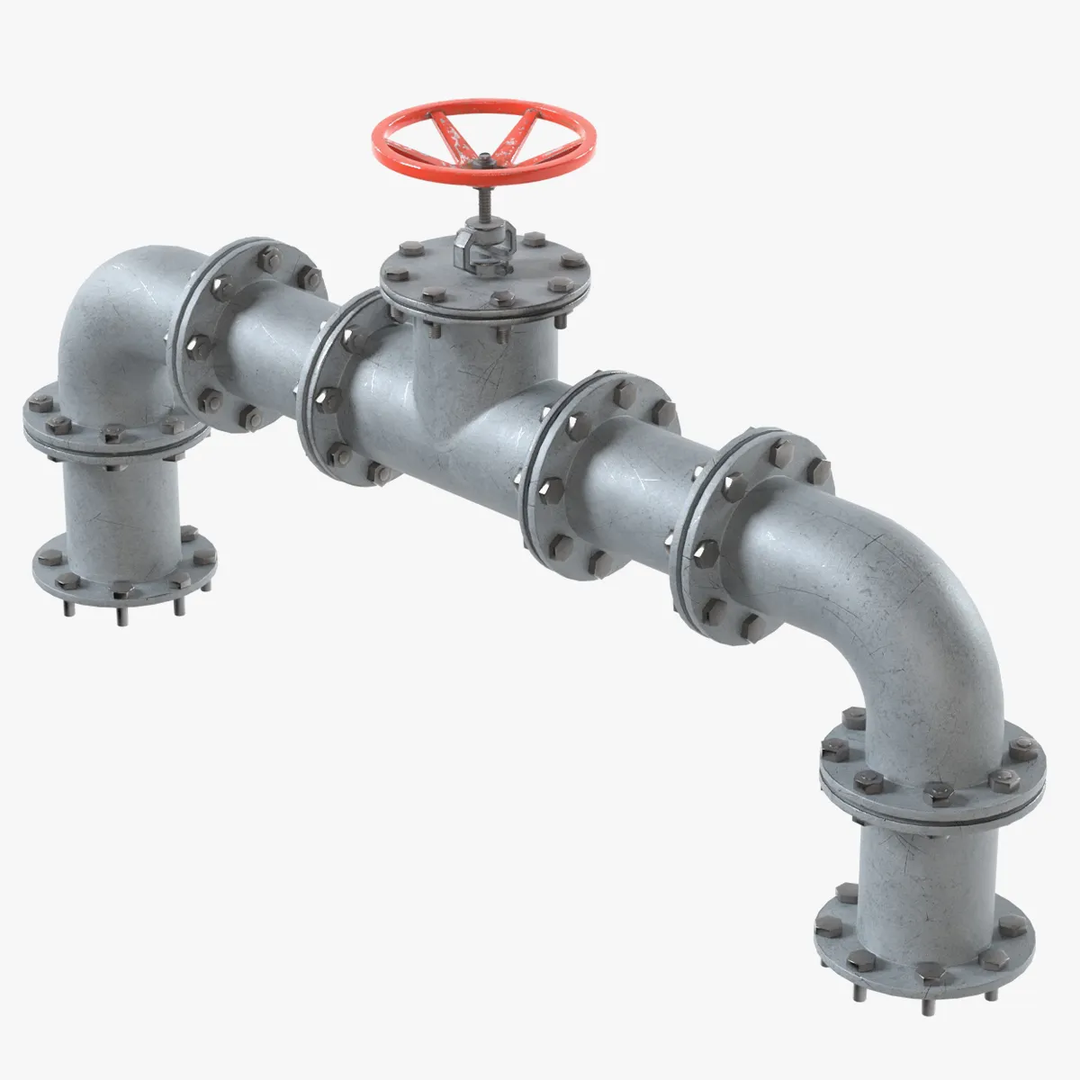 Pipe Valve 3 3D Model .c4d .max .obj .3ds .fbx .stl .blend 