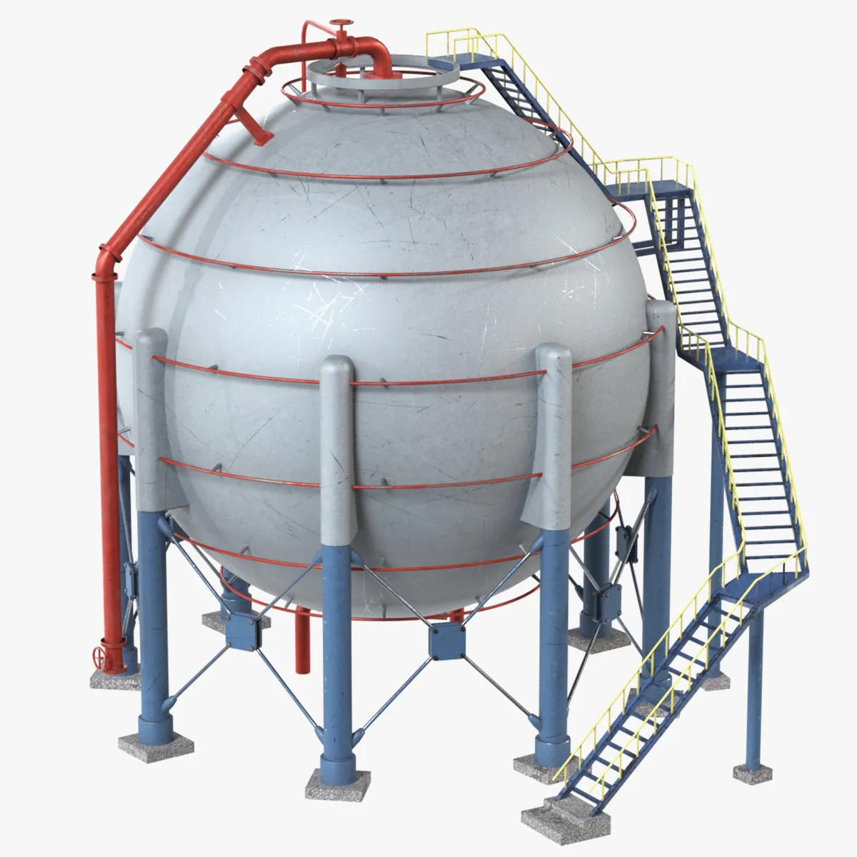 Storage Container Sphere 3D Model .c4d .max .obj .3ds .fbx .stl .blend 