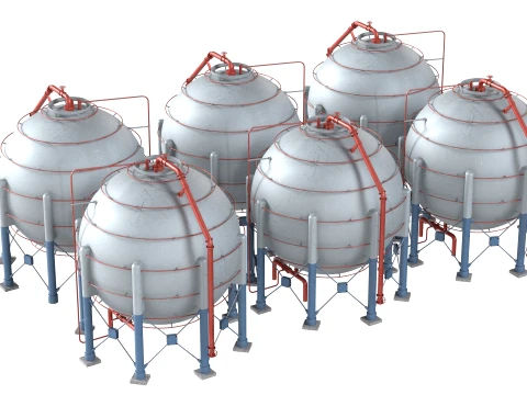 Storage Container Sphere Deck 3D Model