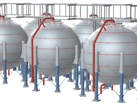 Storage Container Sphere Deck 3D Model