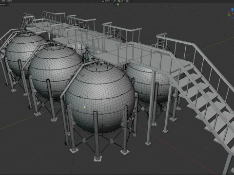Storage Container Sphere Deck 3D Model