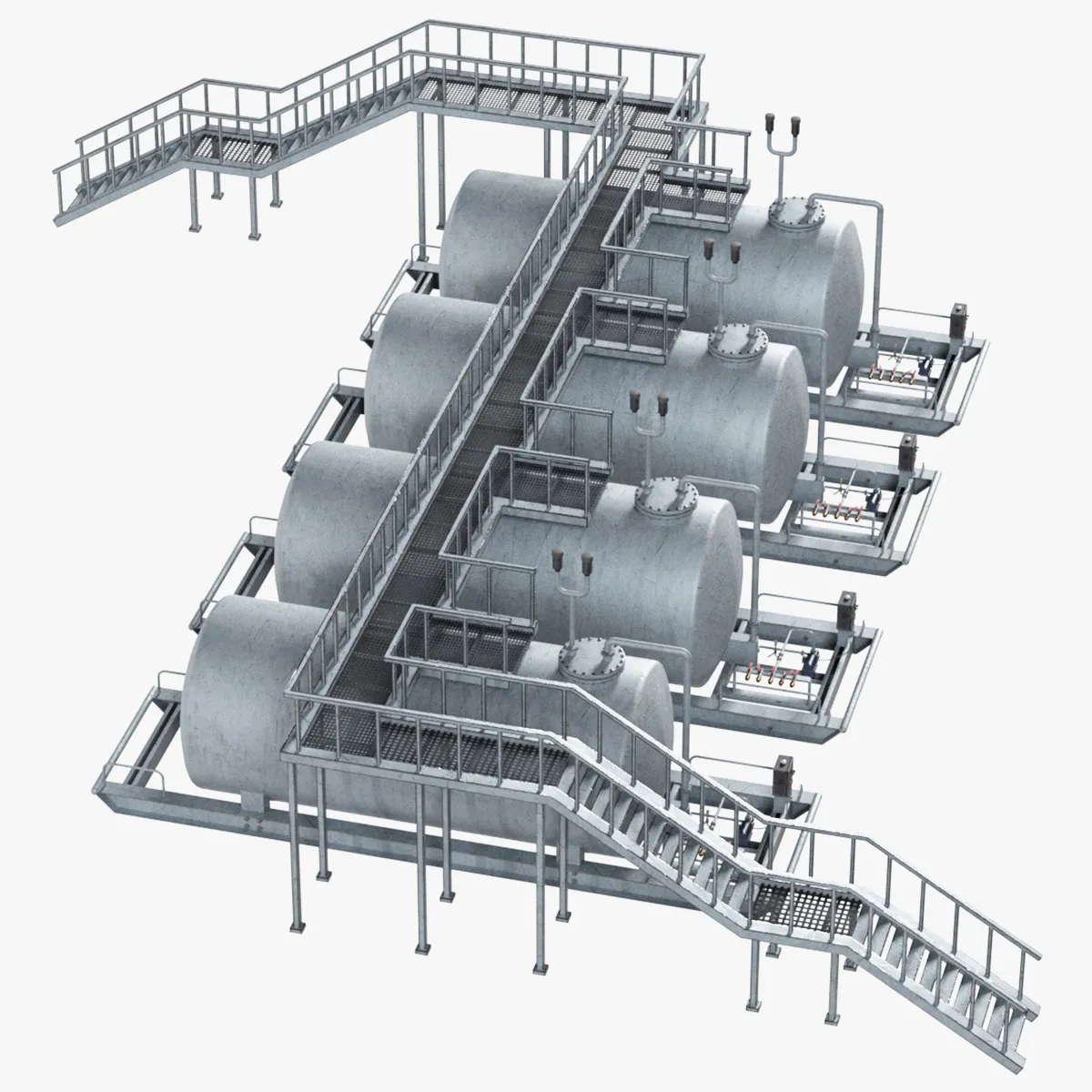 Storage Tank Deck 3D Model .c4d .max .obj .3ds .fbx .stl .blend 