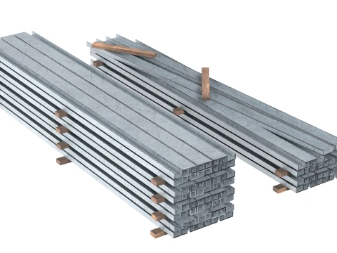Metal Bar Pile 3D Model