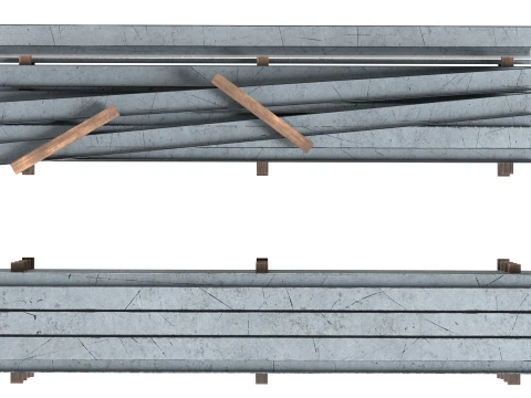 Metal Bar Pile 3D Model
