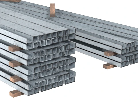 Metal Bar Pile 3D Model