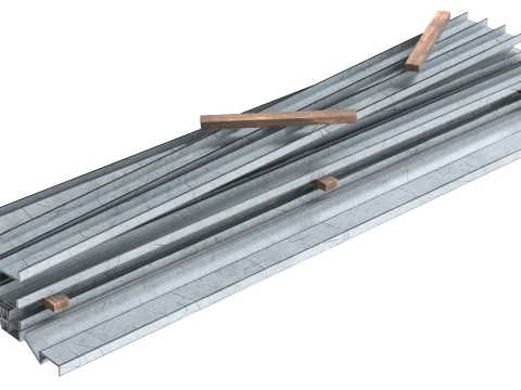 Metal Bar Pile 3D Model