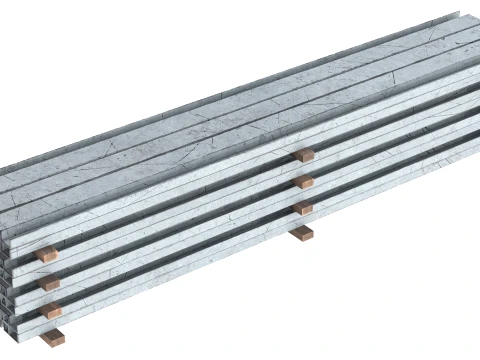 Metal Bar Pile 3D Model