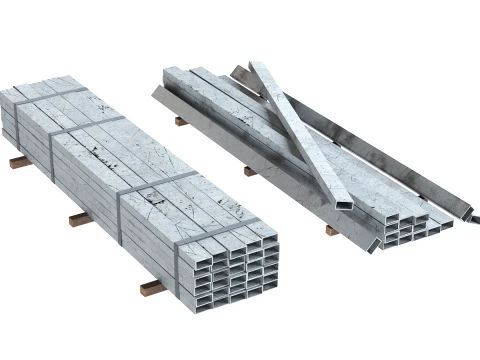 Metal Bar Pile 2 3D Model