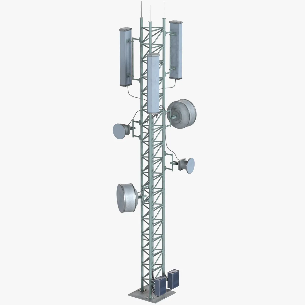 Network Tower 3D Model .c4d .max .obj .3ds .fbx .stl .blend 