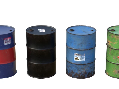Oil Drum Collection 3D Model