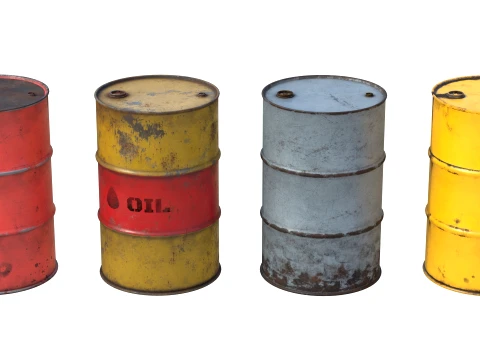 Oil Drum Collection 3D Model
