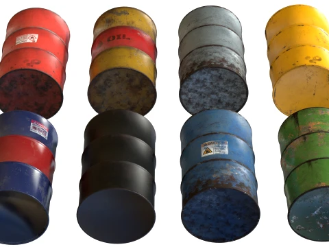 Oil Drum Collection 3D Model