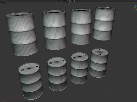 Oil Drum Collection 3D Model