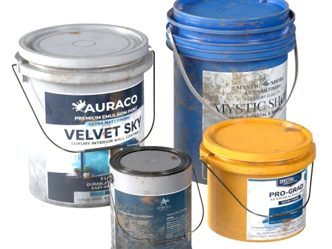 Paint Bucket Dirty Modelo 3D