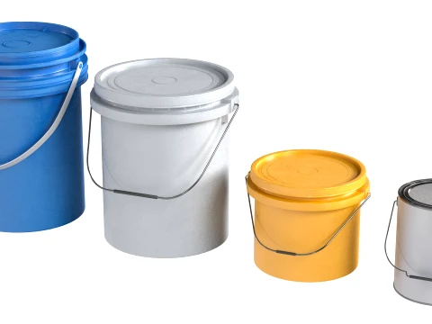 Plain Paint Bucket 3D Model