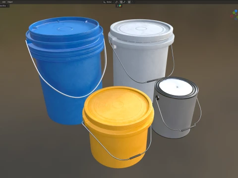 Plain Paint Bucket 3D Model