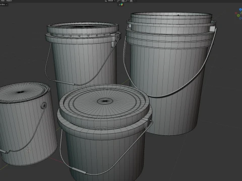 Plain Paint Bucket 3D Model