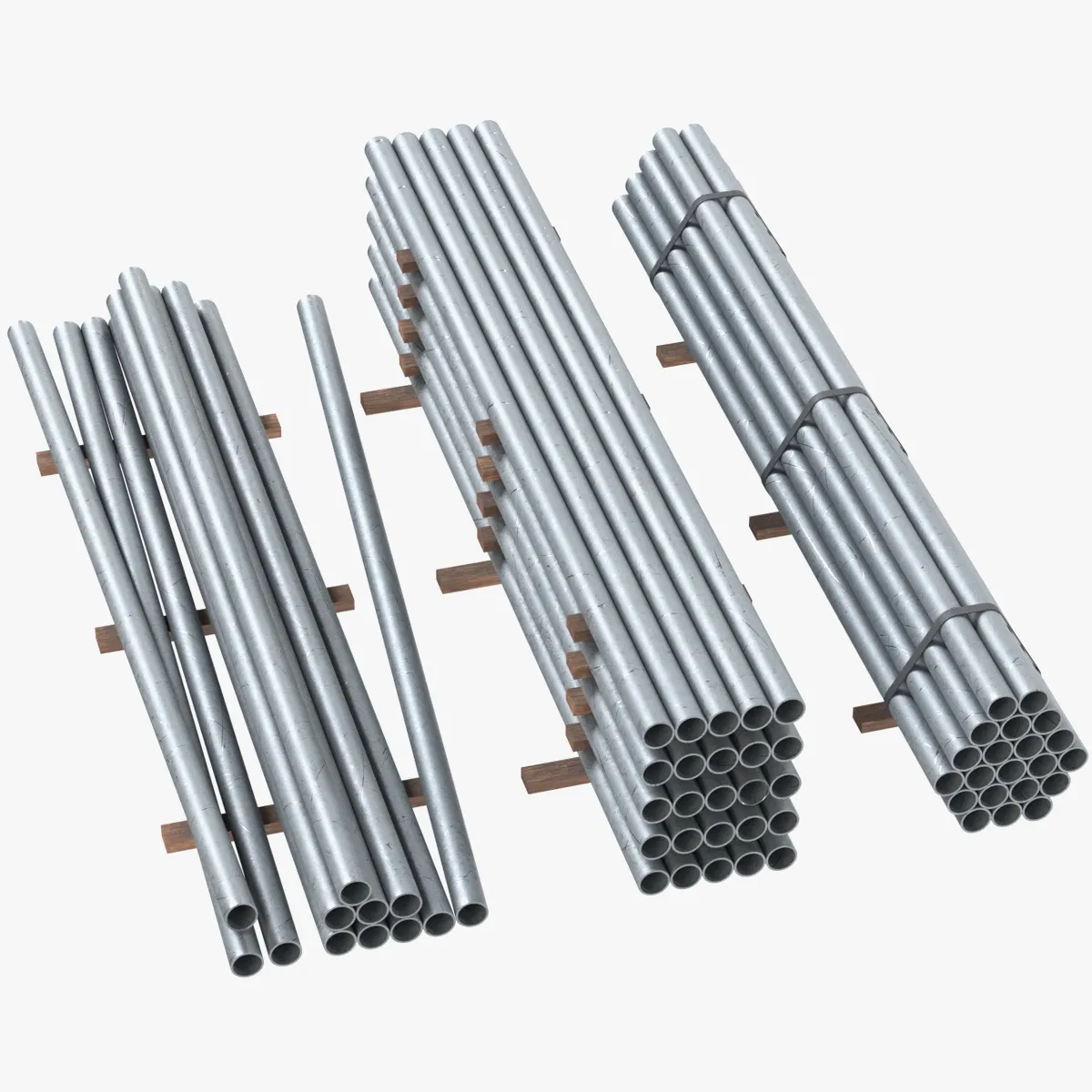 Pipe Piles 3D Model .c4d .max .obj .3ds .fbx .stl .blend 